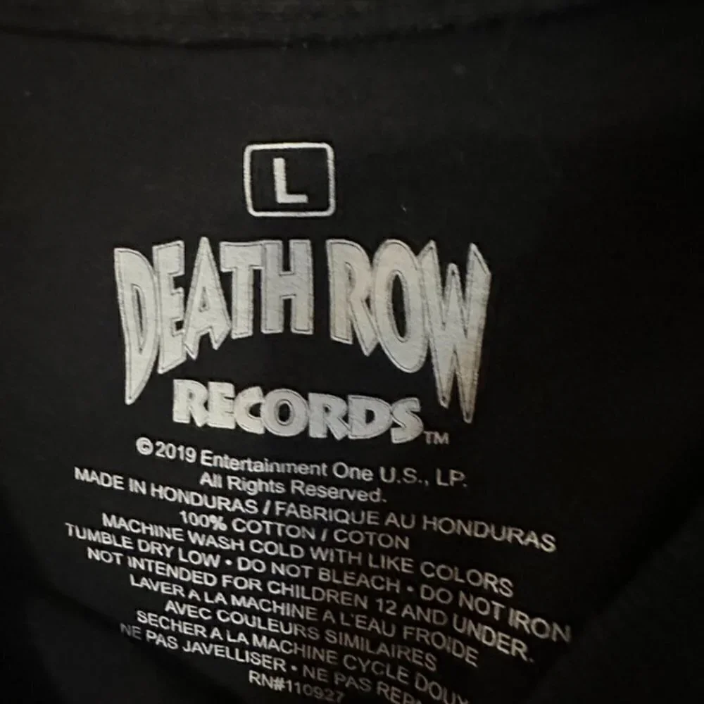 Death Row Records Long SLeeve NWOT Size Small Black Womens - Picture 2 of 6